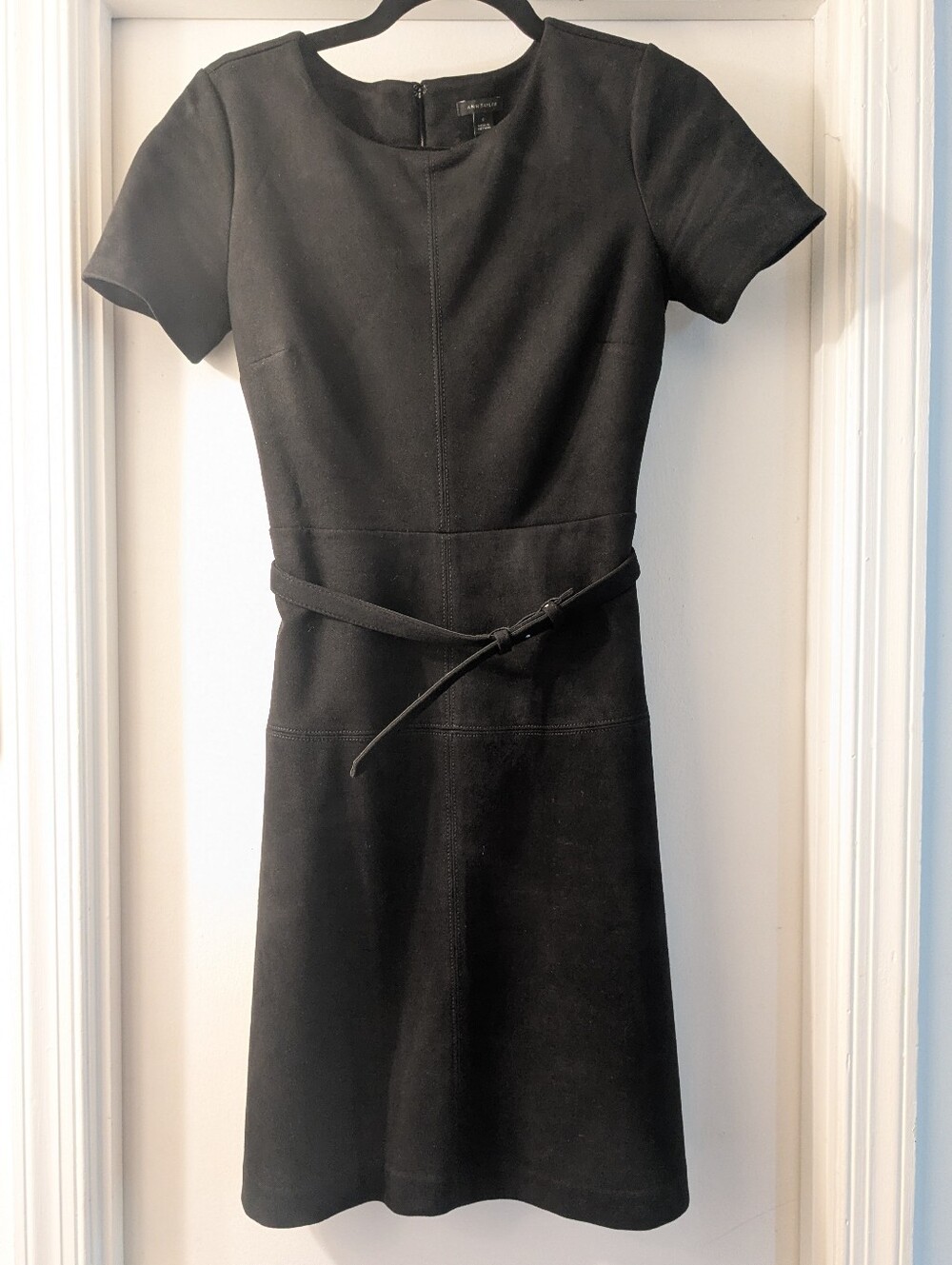 Ann Taylor Belted Cap Sleeve Dress